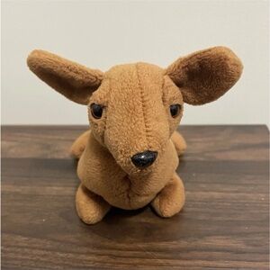 Ty Beanie Baby Weenie Brown Dog Plush Stuffed Animal 8"